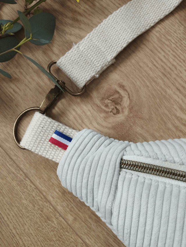 Sac banane en velours côtelé - Crème