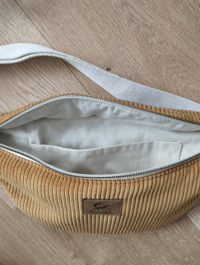 Sac banane en velours côtelé - Moutarde