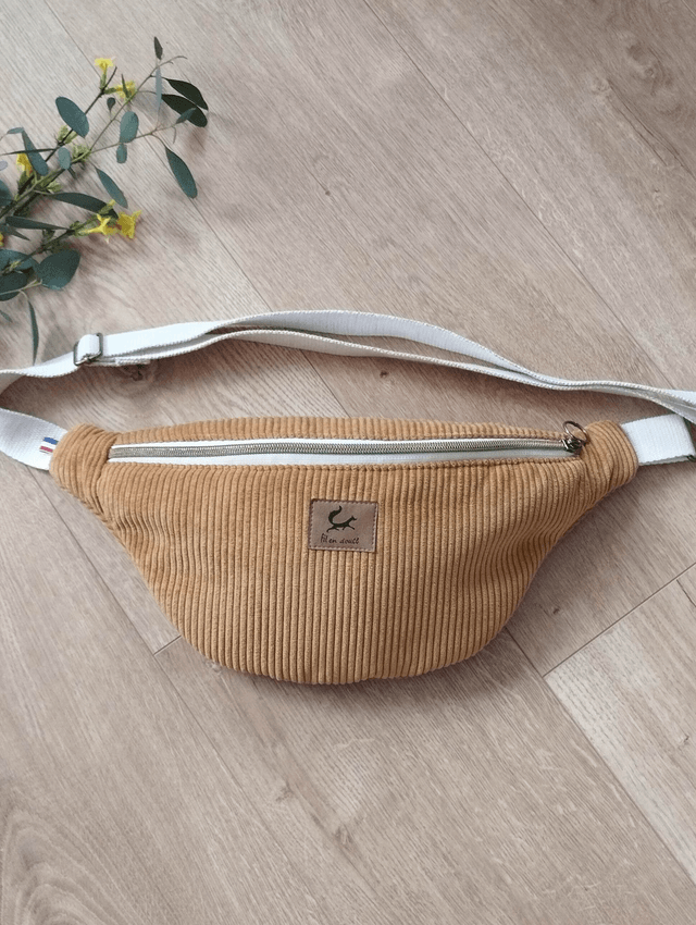 Sac banane en velours côtelé - Moutarde