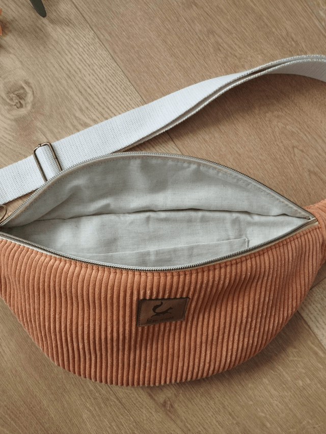 Sac banane en velours côtelé - Rouille
