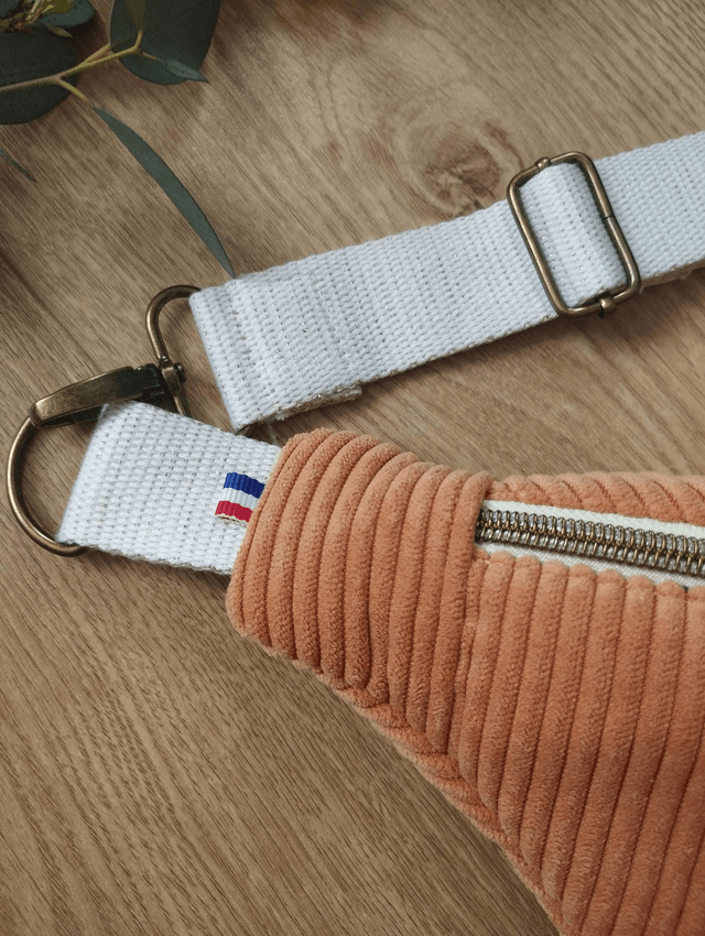 Sac banane en velours côtelé - Rouille