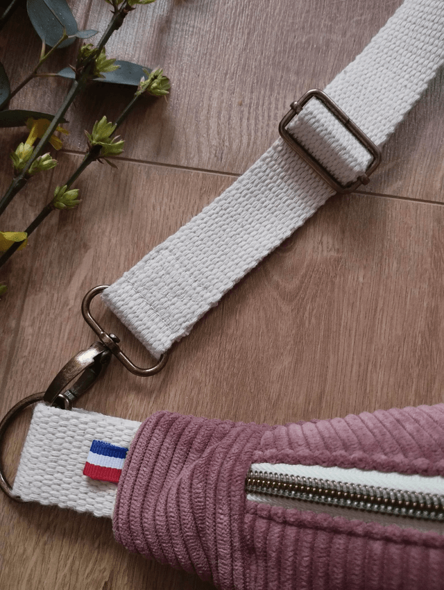 Sac banane en velours côtelé - Rose clair