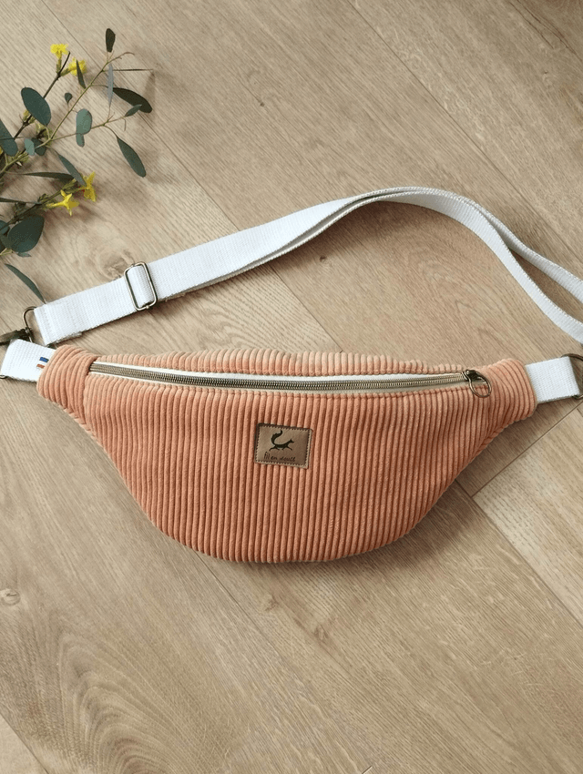 Sac banane en velours côtelé - Rouille